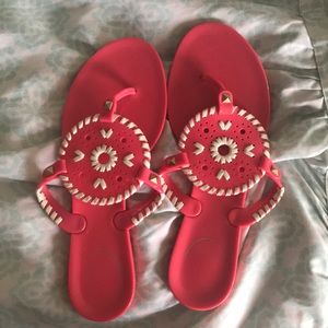 Pink jelly jack Rogers.